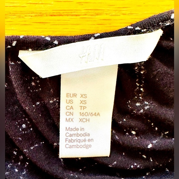 H&M Printed Black and White Romper with Tasseled Drawstring Waist Size XS - Picture 3 of 5